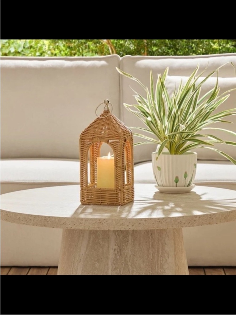 My Texas House Rattan Wicker Lantern - 12”